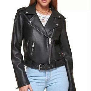 Levi's Women's Black Leather Moto Jacket